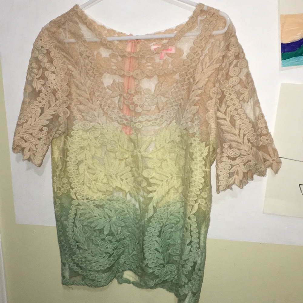 Sheer lace blouse